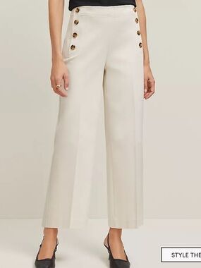 ANN TAYLOR the Sailor Grace Straight Pants in Sand Shell